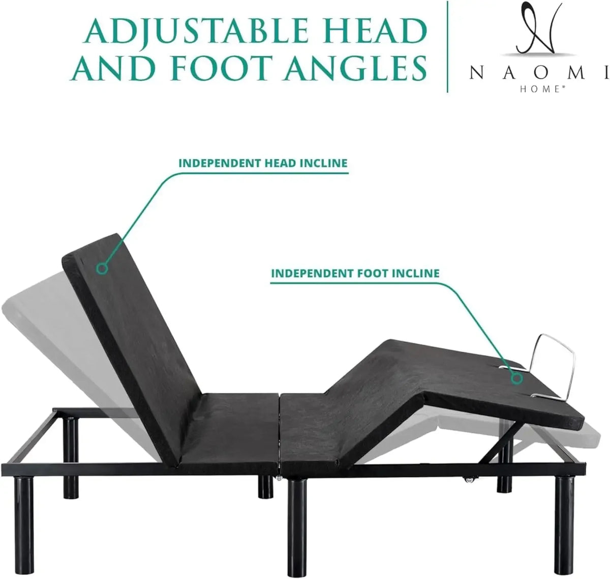 Sleep Enabling Serenity Adjustable Bed Frame Full, Head & Foot Incline, 7 Adjustable Positions, Wireless Remote, Compact