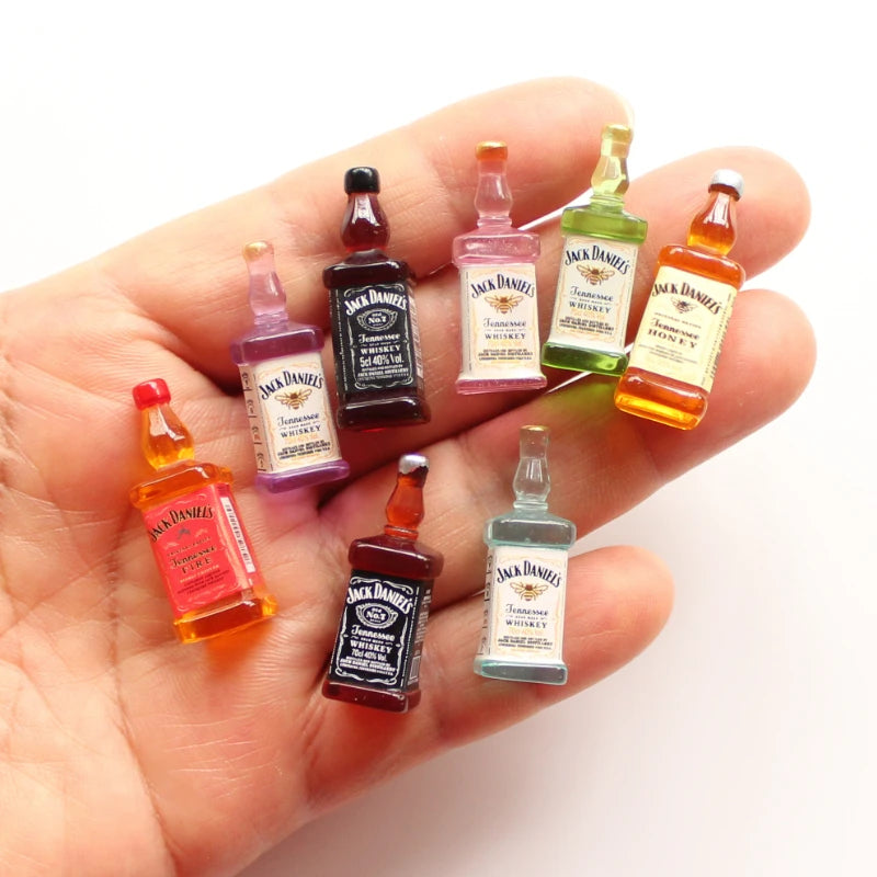 10pcs Mini Alcohol Drink Bottle Charms Simulation Beverages Pendants for Earrings Necklaces Keychain DIY Jewlery Making Craft