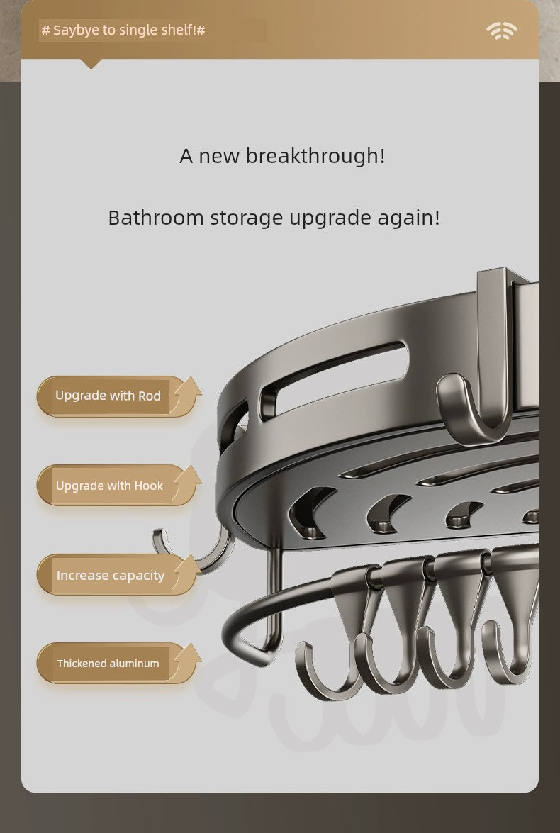 Toilet Punch-Free Wall-Mounted Bath Storage Rack