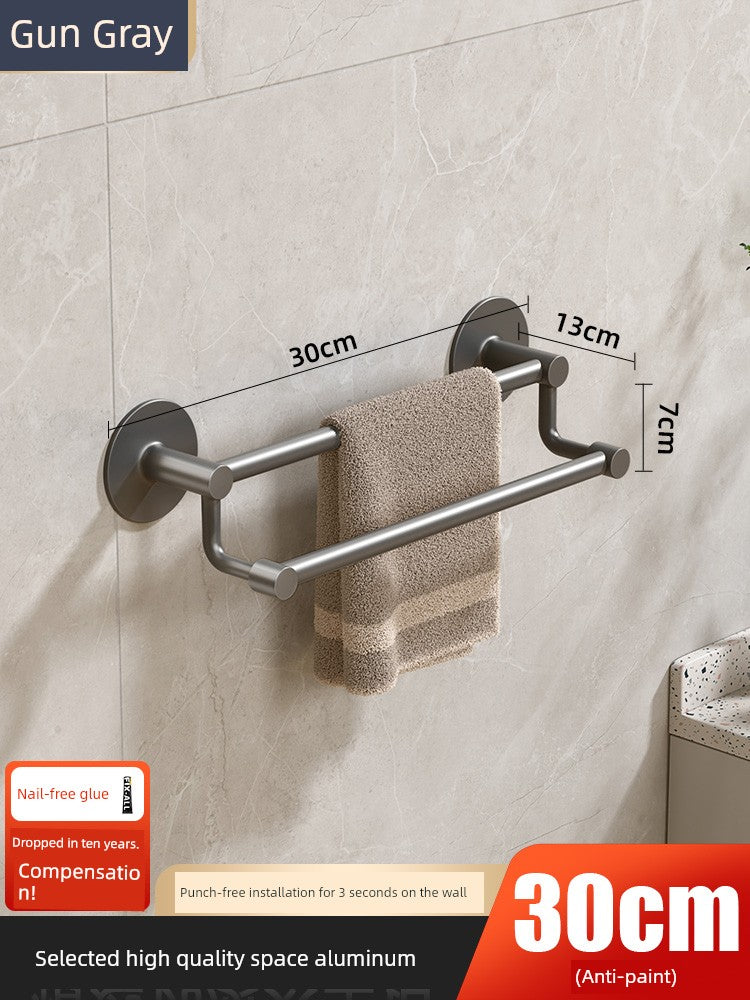 Wall-Mounted Alumimum Single Rod Toilet Towel Rack