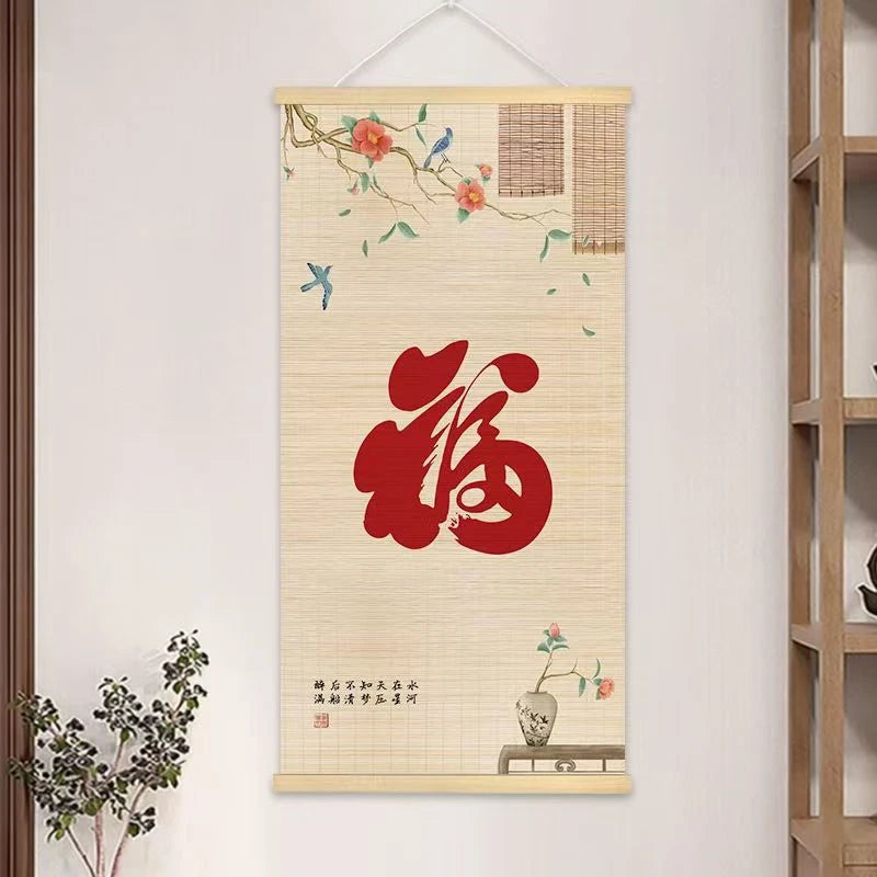 Koi hanging paintings, attracting wealth receiving blessings, living room decorations, home feng shui decoration