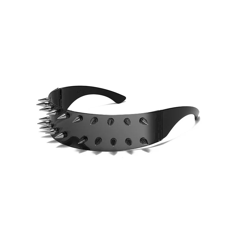 Novelty Punk Glasses Cyberpunk Rock Large Shield Spike Fashion Weird Club Sunglasses Funny Party Glasses