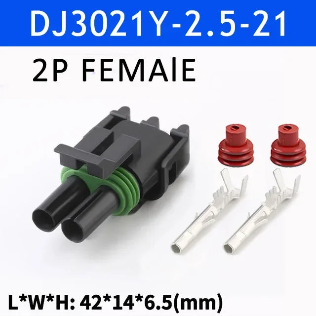5/20/100sets 1 2 3 4 6Pin Way Delphi 2.5 GM Automotive Female Male Weather Pack Electrical Socket Plug Automobile Connectors