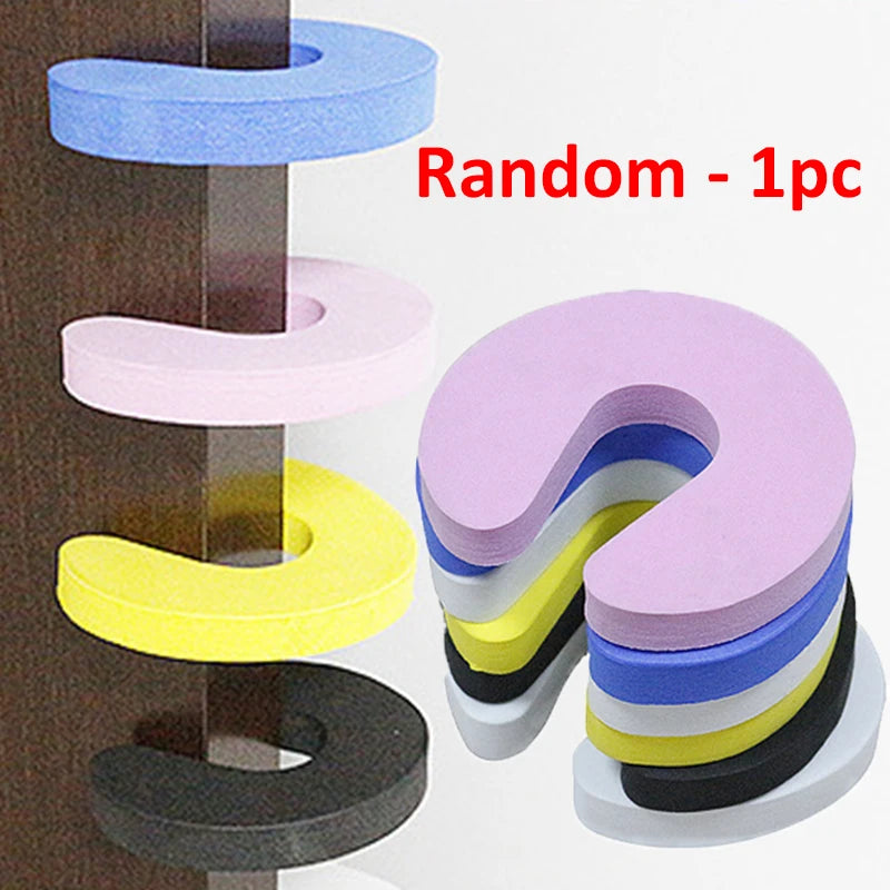 Children Doorstop Door Clip Soft Foam Door Stopper Holder EVA C Shape Kids Doorstops Baby Safety Locks Finger Security Protecter