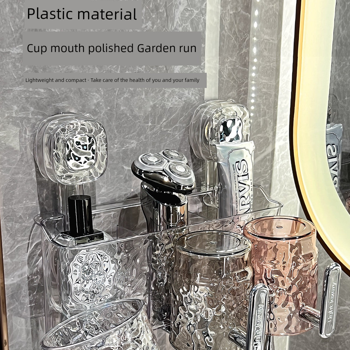 Suction Cup Toothbrush Rack Wall-Mounted No Punch Toothbrush Holder New Arrival Bathroom Tooth Cup Gargle Cup Shelf