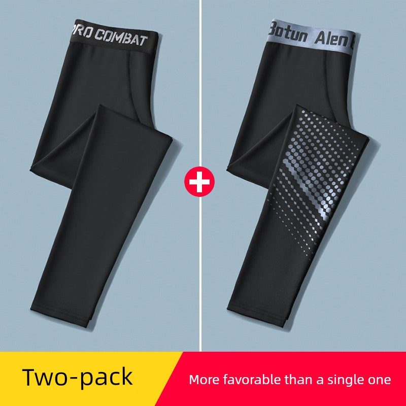 Basketball Basic Thin Ice Silk Quick-Drying Compression Leggings