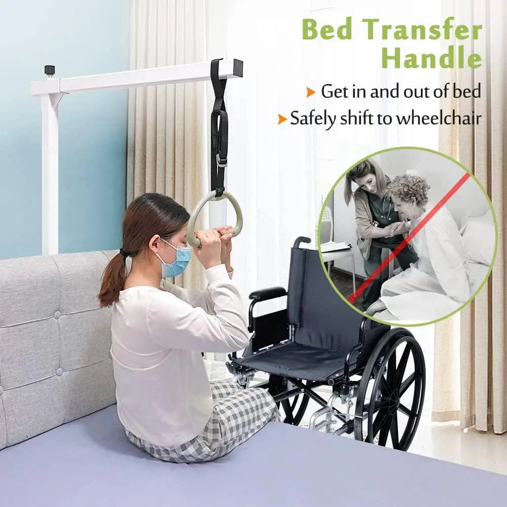 Trapeze Bar for Bed Mobility Aids, Bedside Pull Up Bar, Bed Lift for Elderly Seniors Transfer Rail, Medical Trapeze