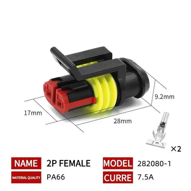 20/50/100Sets AMP Waterproof Connector 1/2/3/4/5/6 Pin 12A IP68 Electrical Automotive Wire Connector Plug Terminals Truck Car