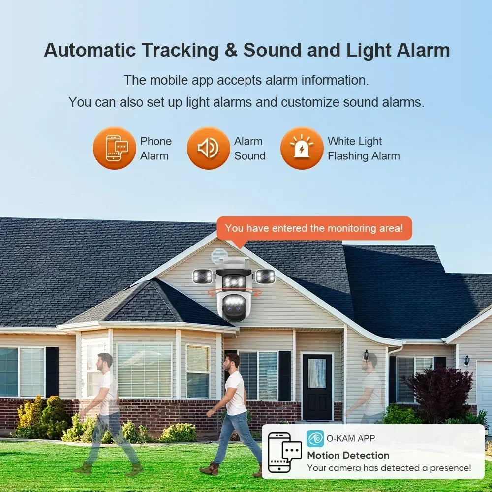 Outdoor Optical 10X Zoom 20MP WiFi Camera 10K Four Lens Four Screens PTZ Human Two Way Audio Auto Tracking Security Camera CCTV