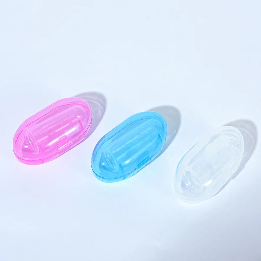 Cute Baby Finger Toothbrush With Box Children Teeth Clear Massage Soft Silicone Infant Rubber Cleaning Brush Massager Set