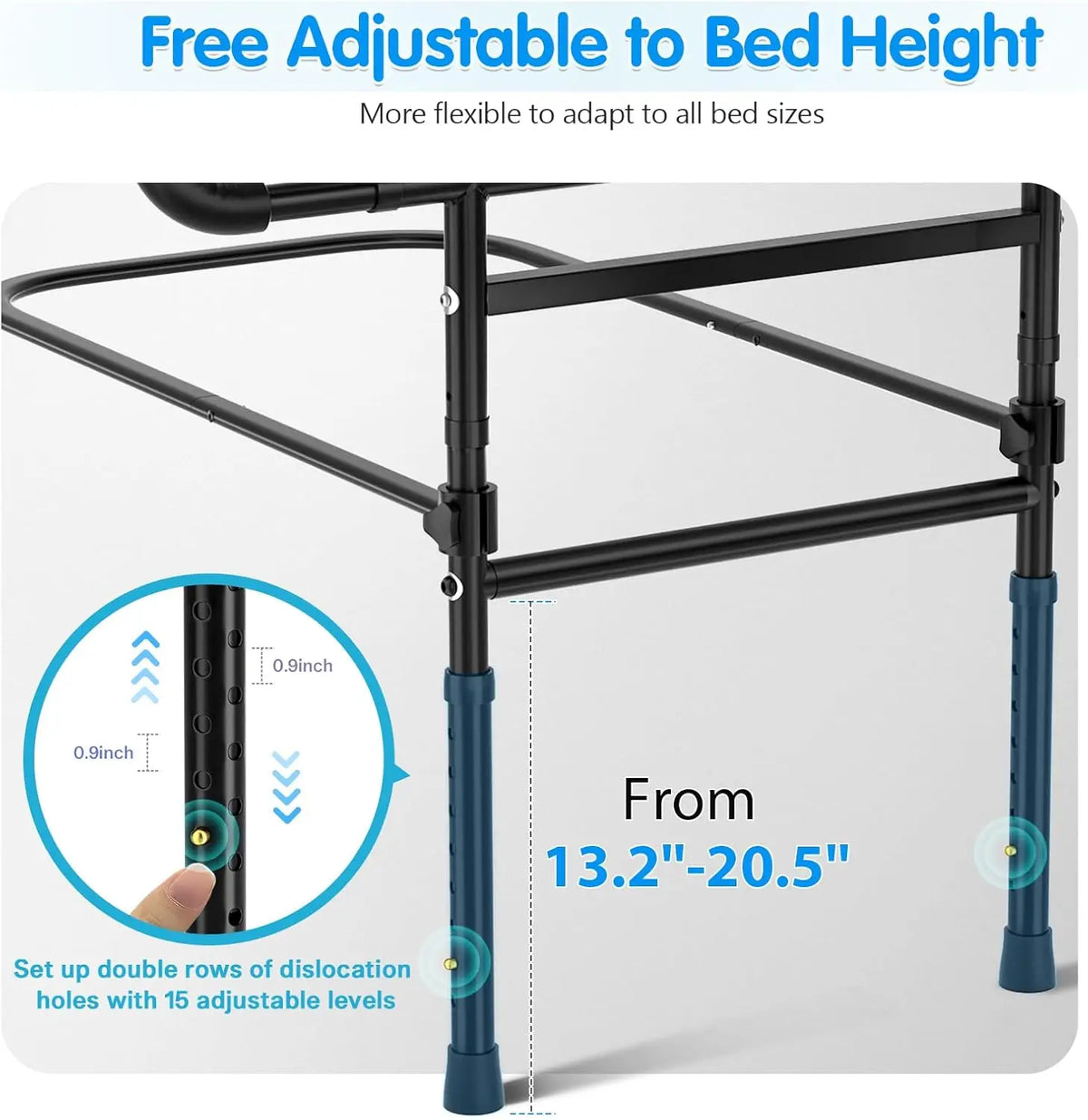Bed Rails for Elderly Adults Safety Foldable - Heavy Duty Bed Assist Rails for Senior, with Extendable Bed Guard Rails