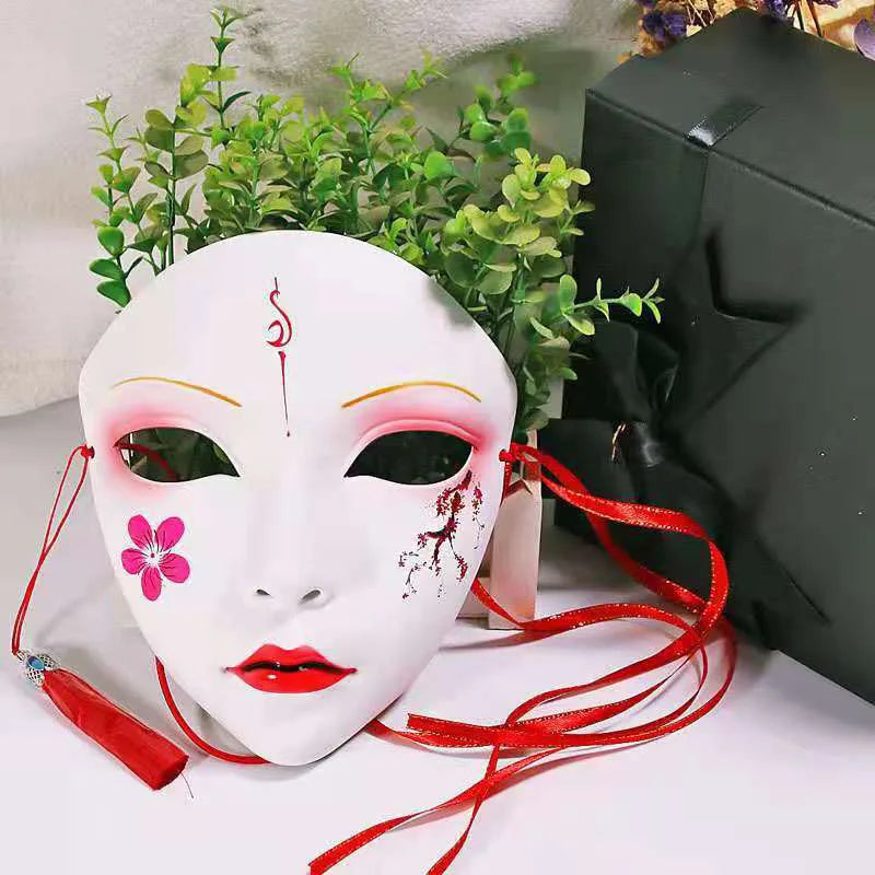 Novelty Gift Full Face Mask For Girl Women Beauty Mask Birthday Masquerade Party Mask Hand-painted Mask Hanfu Accessories