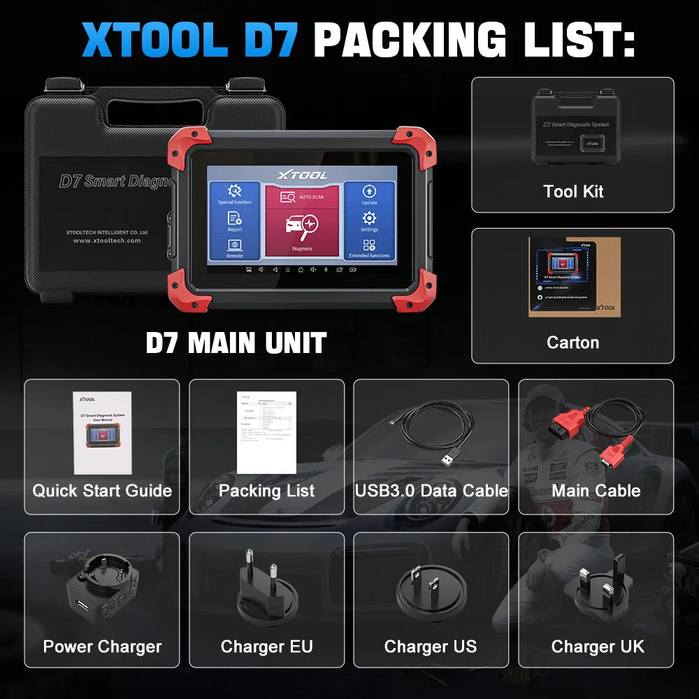 XTOOL D7 All System Car Diagnostic Tools Bidirectional Scanner ECU Coding Automotive Scanner 38+ Services Add CANFD Functions