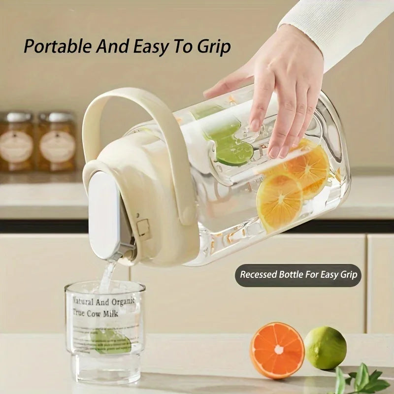 1pc Cold Water Kettle With Faucet Refrigerator Beverage Dispenser Multifunctional Camping Water Storage Bucket Large Capacity