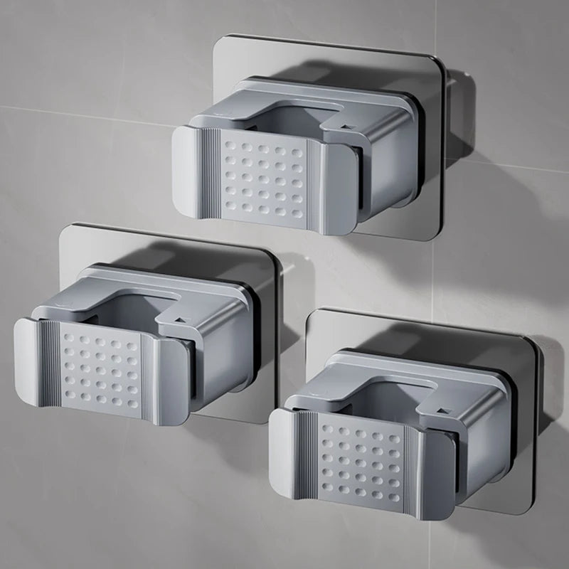 Multi-Purpose Hooks Adhesive Wall Hanging Mop Rack Bathroom Mop Organizer Holder Waterproof Broom Hanger Organizer Accessories
