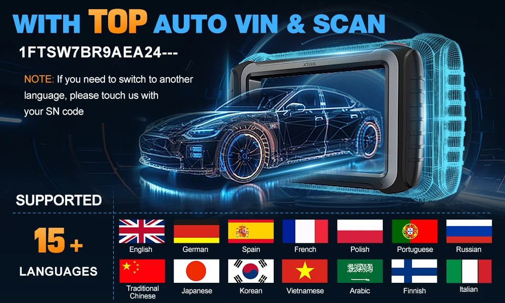 XTOOL InPlus IP919PRO BT Car Diagnostic Tool ECU Programming FCA CANFD DOIP Bi-directional ECU Coding Topology Map 42+ Services