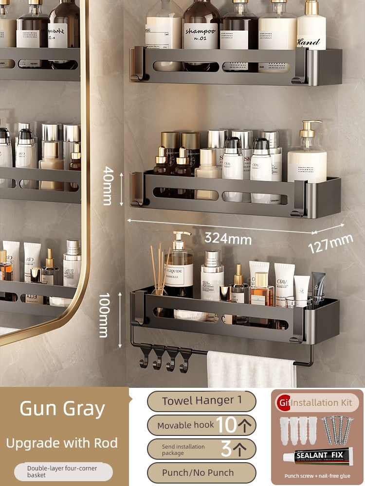 Toilet Punch-Free Wall-Mounted Bath Storage Rack