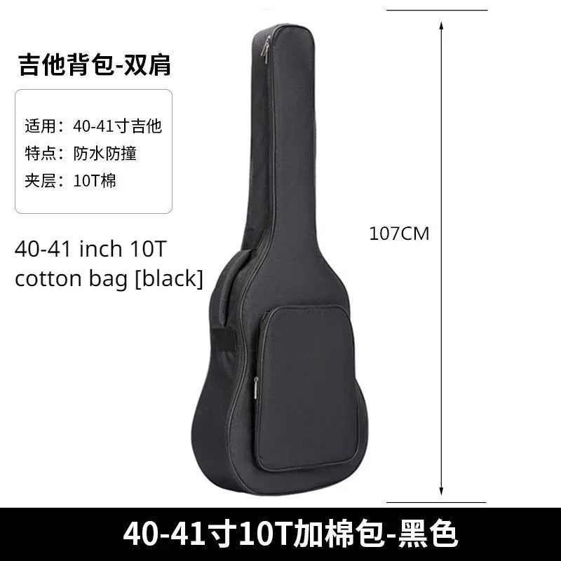 600D Oxford Fabric Waterproof Guitar Case Double Shoulders Padded Backpack 21-41in Guitar Bass Musical Instrument Carry Bag