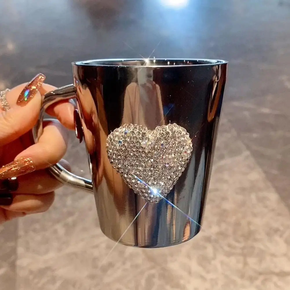 Coffee Lover Gift Idea Drinkware Heart-shaped Stainless Steel Coffee Mug Elegant Faux Cup for Hot Beverages Gift for Coffee