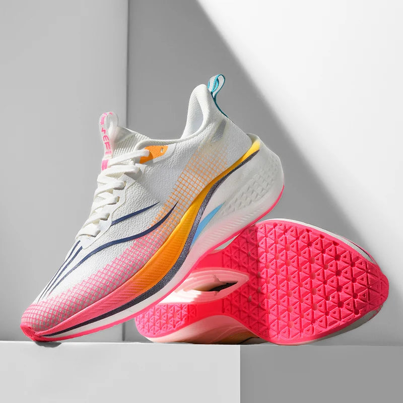 Marathon Air Cushion Carbon Plate Sports Running Shoes Men Breathable Lightweight Comfortable Athletic Tennis Sneakers Footwear