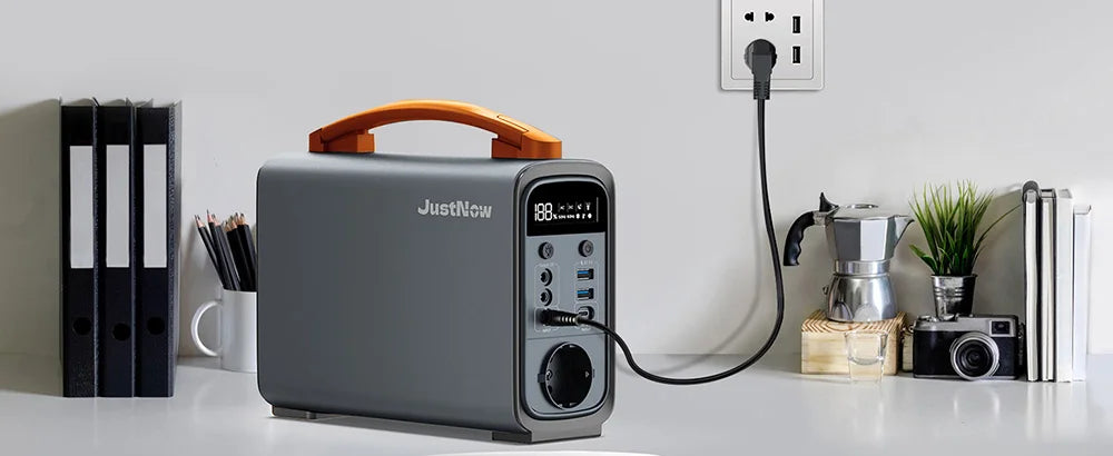 JustNow GT240 Pro 240W Portable Power Station, 320Wh LiFePO4 Battery Solar Generator, PD 60W Fast Charging, LED Light, 6 Outputs