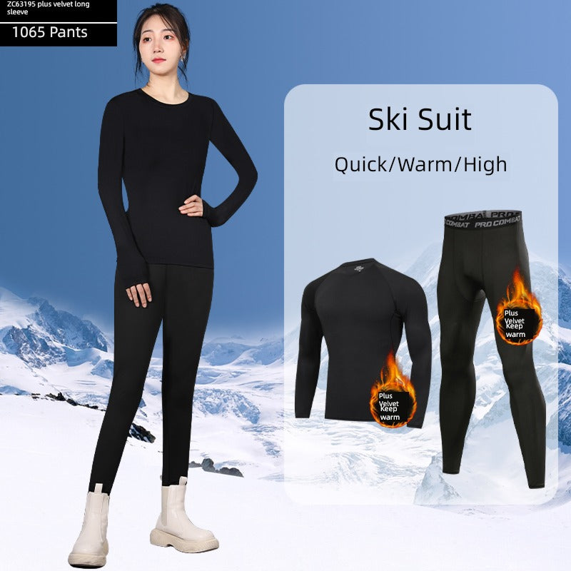 Ski Female Heattech Close-Fitting Fleece Hiking Quick Drying Clothes