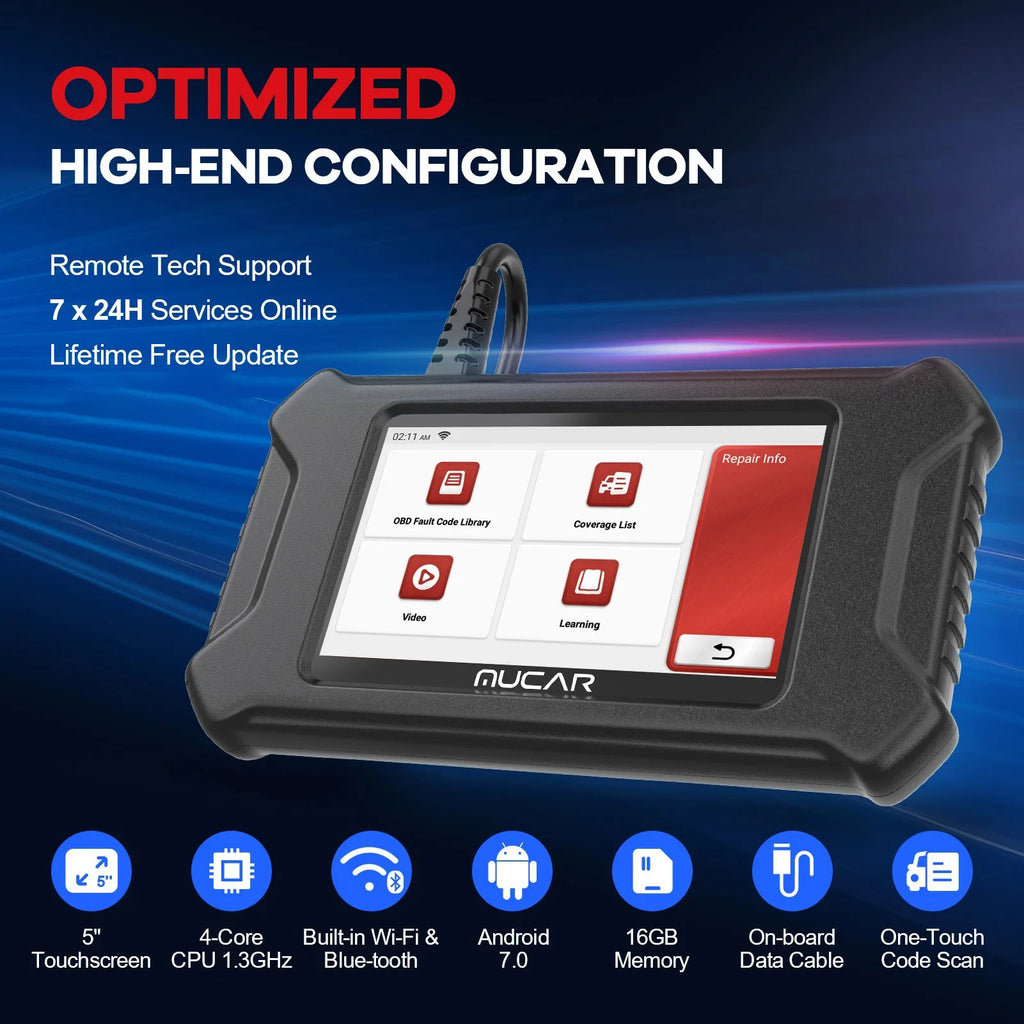 MUCAR CS90 Professional OBD2 Scanner tools 28 Maintenance Services ECM System Lifetime Free Updater All Car Scan Diagnostic Tool