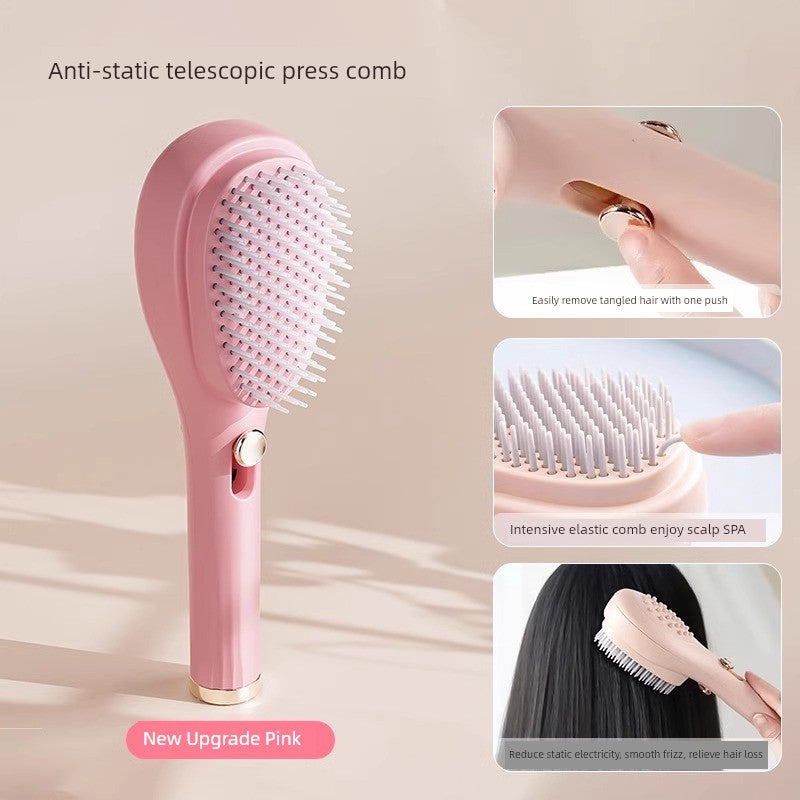 Telescopic Massage Comb Hair Dye Comb Hair Scalp Cleaning Hairdressing Comb Anti-Static Shunfa For Home One-Click Good-looking