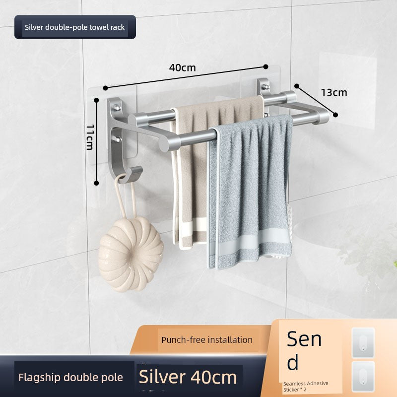Wall-Mounted Alumimum Single Rod Toilet Towel Rack