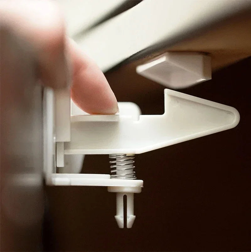 5/10Pcs Adhesive Baby Safety Lock for Drawer Cabinet Door Invisible Buckle Closet Locks Children Protection Baby Security Lock