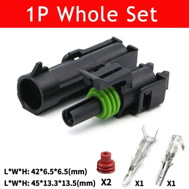 5/20/100sets 1 2 3 4 6Pin Way Delphi 2.5 GM Automotive Female Male Weather Pack Electrical Socket Plug Automobile Connectors