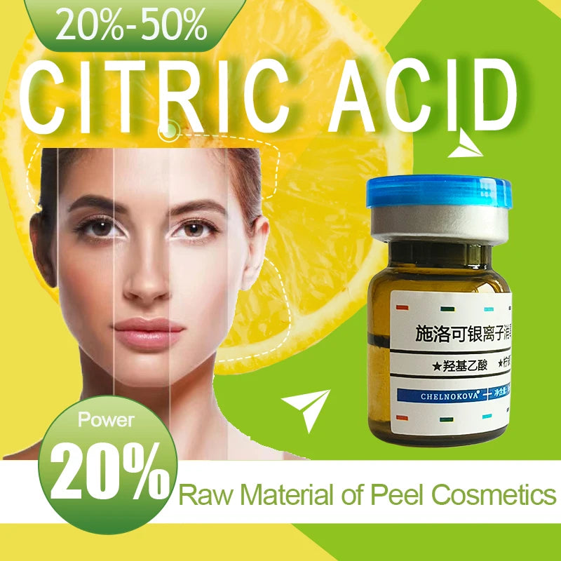 Citric acid 20% 30% 40% 50% peel Material of Skincare 5ml 10ml Brighten skin whiten keratin aha whitening body lotion peeling