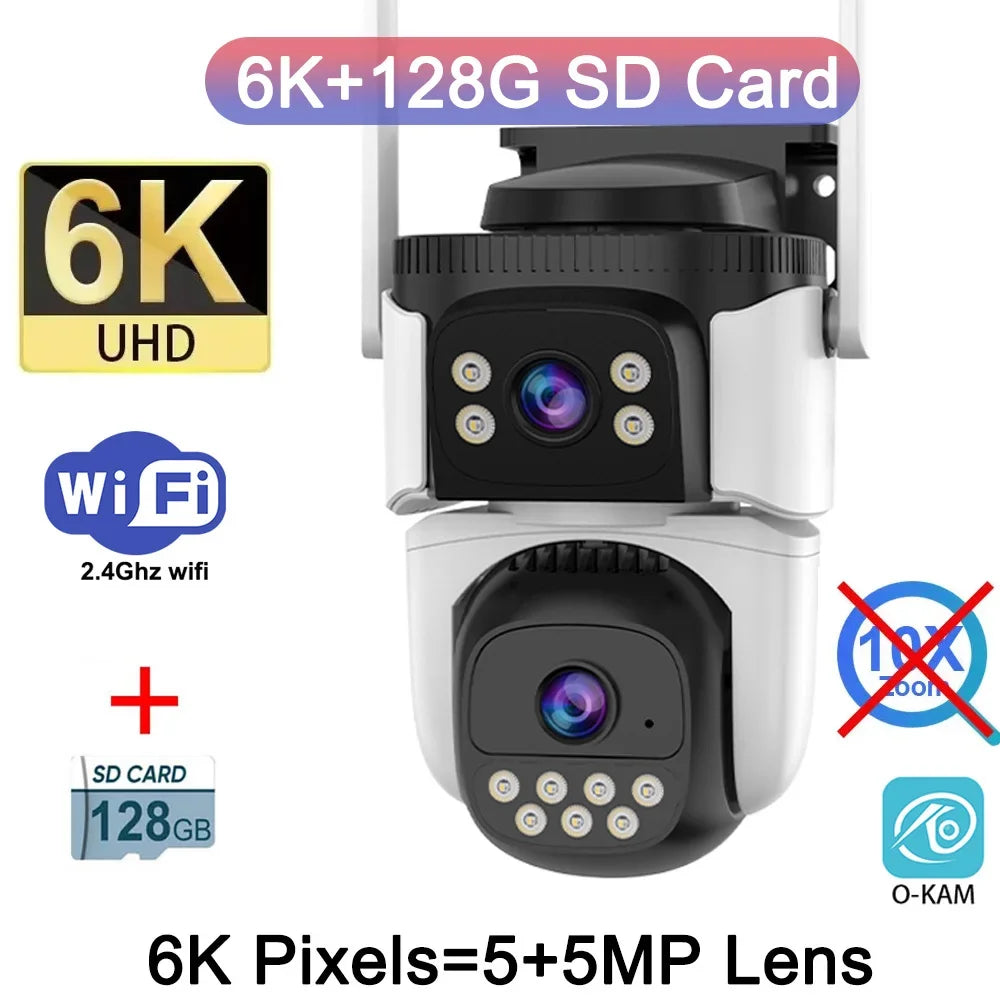 Outdoor Optical 10X Zoom 20MP WiFi Camera 10K Four Lens Four Screens PTZ Human Two Way Audio Auto Tracking Security Camera CCTV