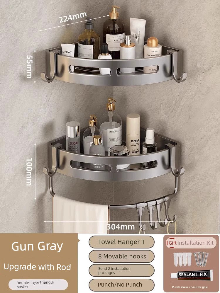 Toilet Punch-Free Wall-Mounted Bath Storage Rack