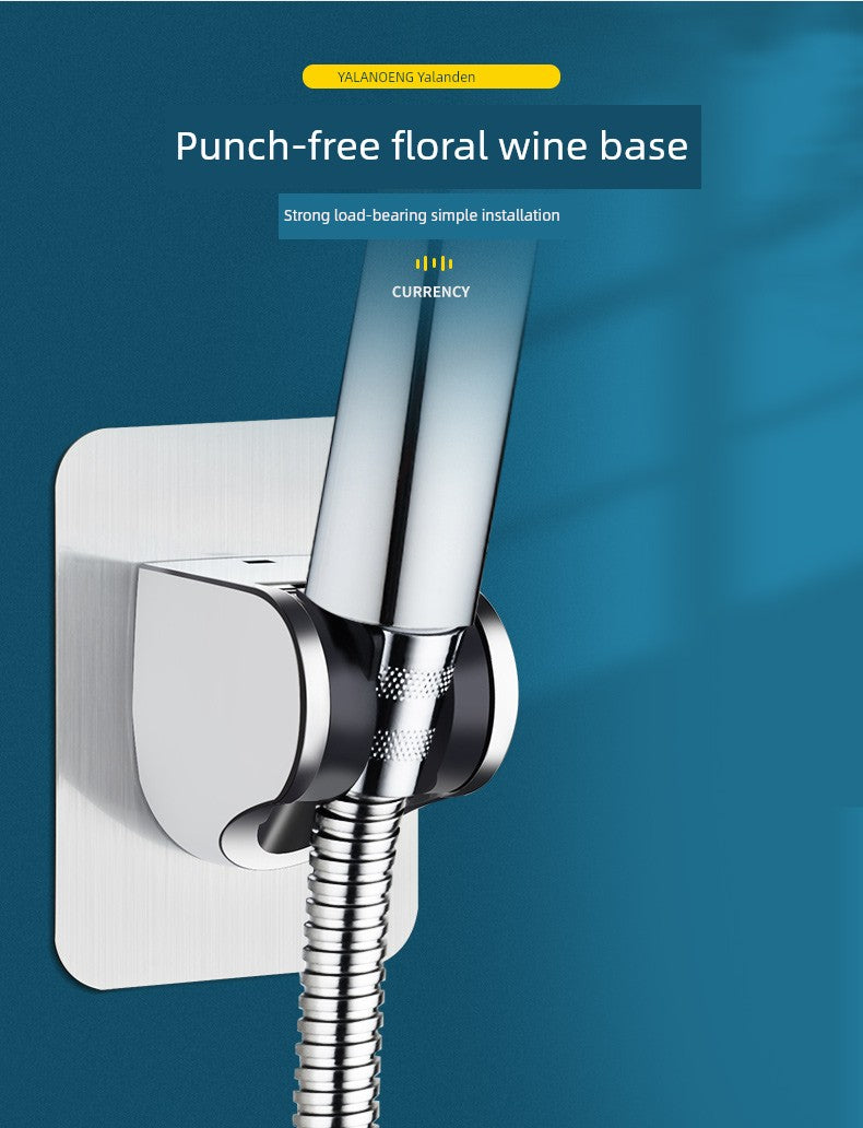 Shower Bracket Punch-Free Fixed Base Shower Nozzle Adjustable Rain Suction Cup Bathroom Shower Head Accessories