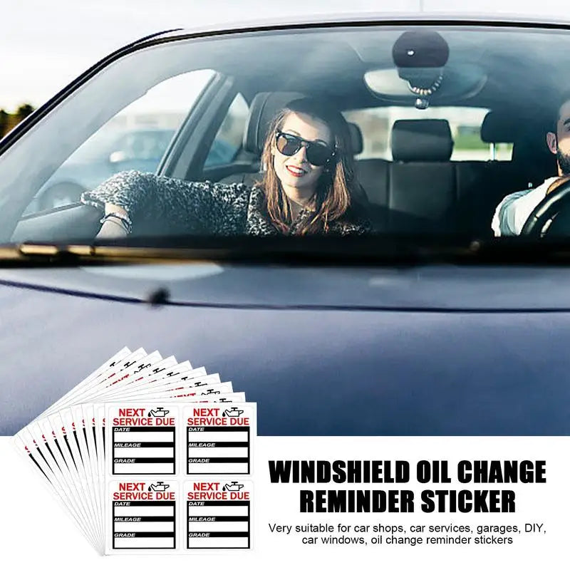 Oil Change Reminder Stickers 40PCS 2x2 Inch Service Reminder Labels Next Service Due Labels For Car Auto Vehicle Window