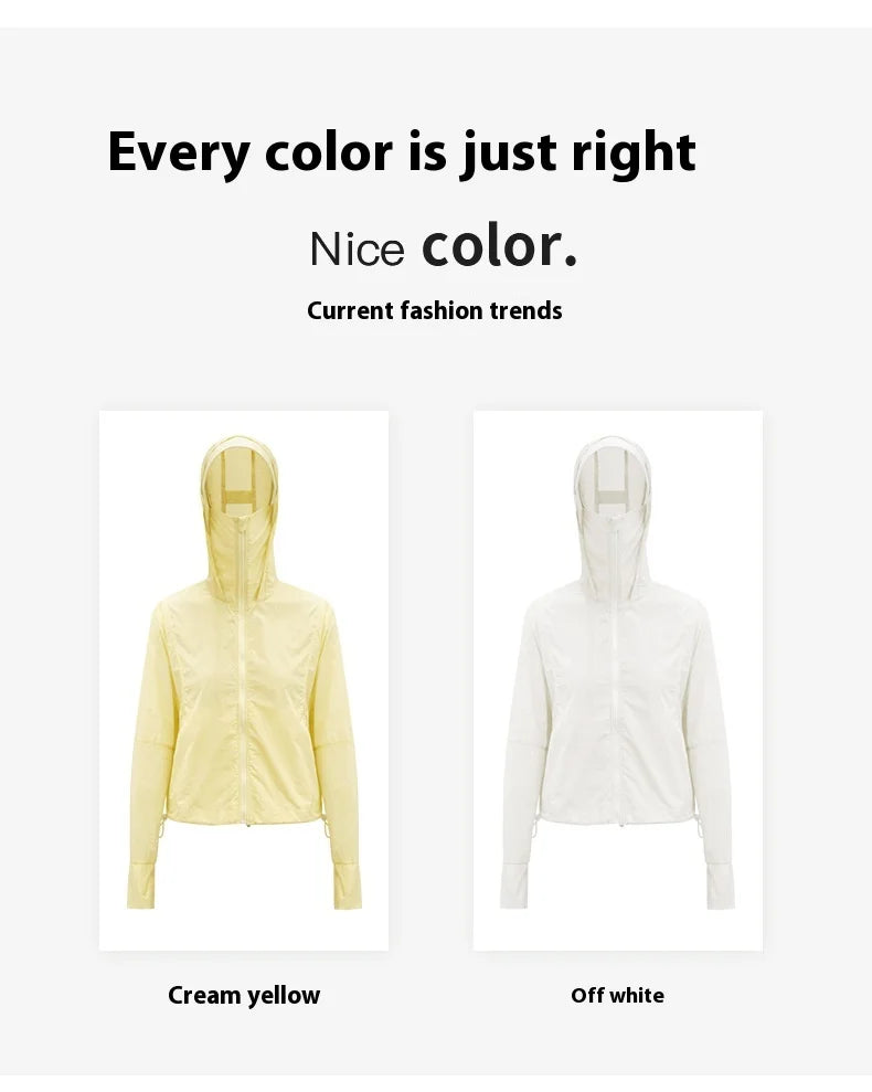 Outdoor Sunsuit Summer Mesh Breathable Zipper Skin Jacket Cardigan Excursion Hiking Hooded Sunscreen Jacket