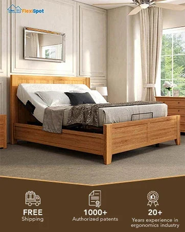 Adjustable Bed Frame Base Queen,One-Person Transport and Assembly,Adjustable Bed Legs,Oxford Fabric Bedspread