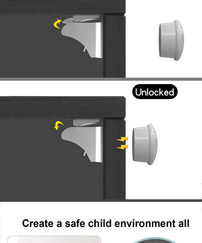 Protective Magnetic Safety Lock Invisible Child Baby Anti-pinch Hand Drawer Cabinet Latch Magnetic Lock Cabinet Door Lock