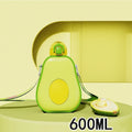 600ML Creative Water Bottle with Straw Cute Avocado Plastic Children's Water Cup Portable Outdoor Sports Travel Beverage Drinkis