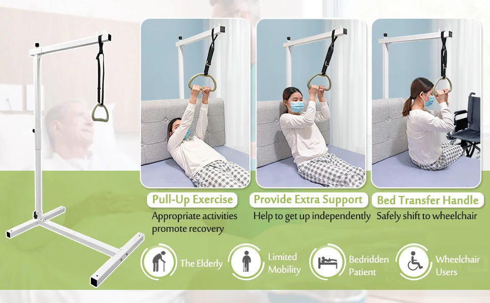 Trapeze Bar for Bed Mobility Aids, Bedside Pull Up Bar, Bed Lift for Elderly Seniors Transfer Rail, Medical Trapeze