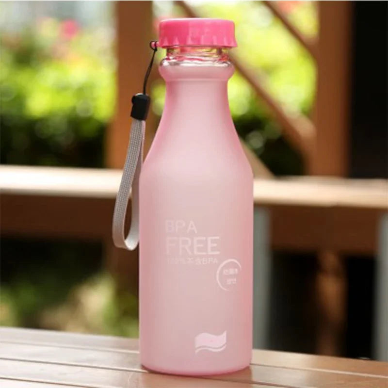 2022 Candy-Colored Frosted Leak-proof Plastic Portable Non-breakable Soda Bottle Sealed Water Cup Beverage Water Bottle