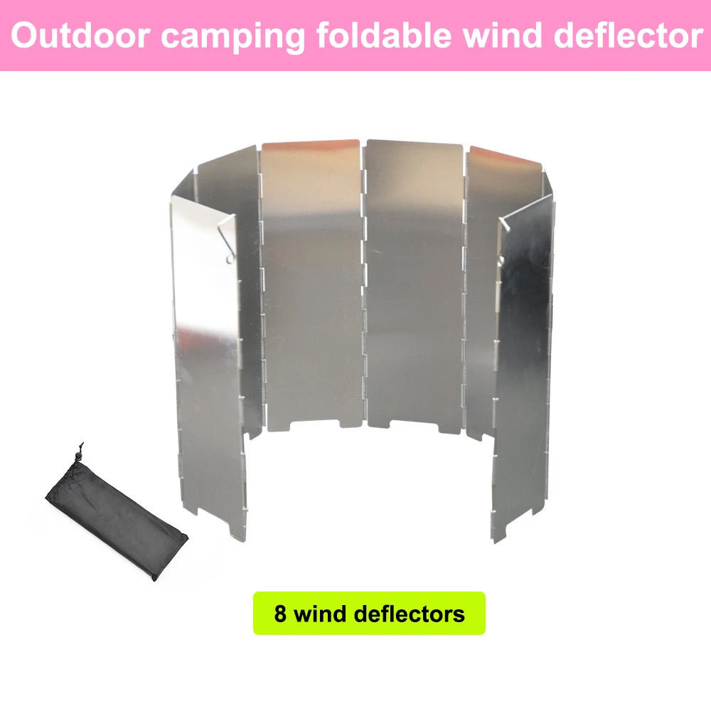 Outdoor camping wind deflector ultra light aluminum alloy foldable with pin stove head wind deflector portable wind deflector