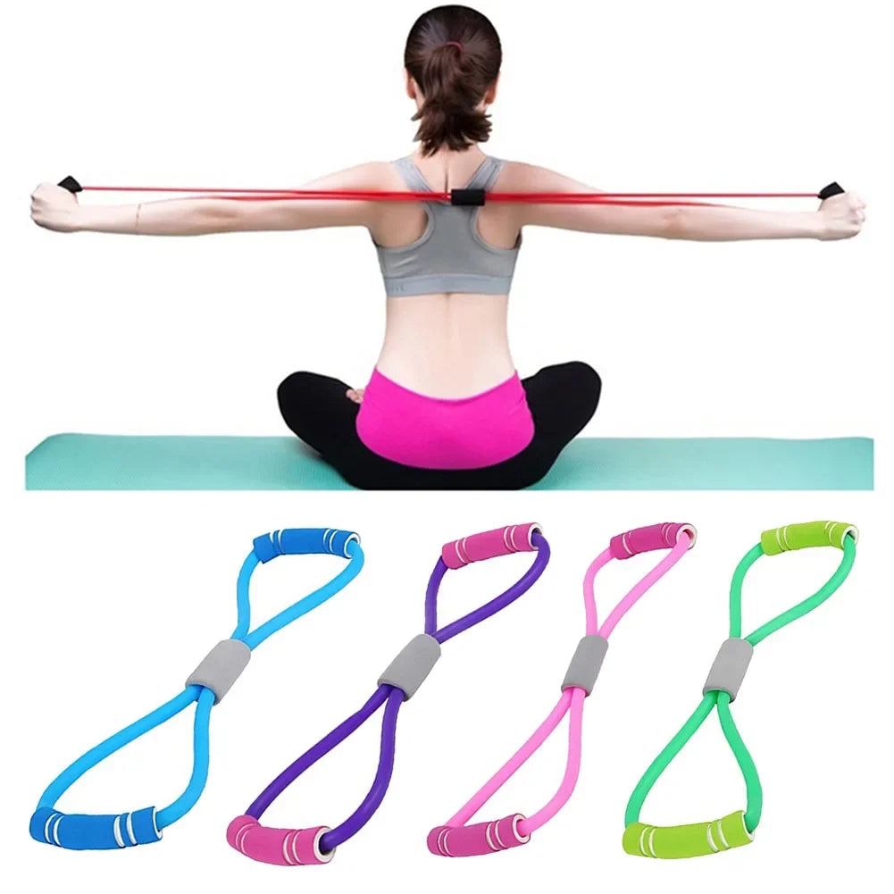 Figure 8 Rally Yoga Rubber Band, Stretch Belt, Open Shoulder, Pull Back, Elastic, Home, Men's and Women's Fitness Equipment