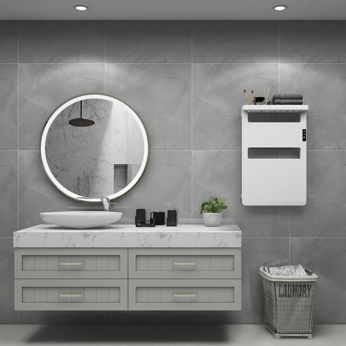Infrarotheizung bathroom accessories wall mounted electric towel warmer holder with smart touch control