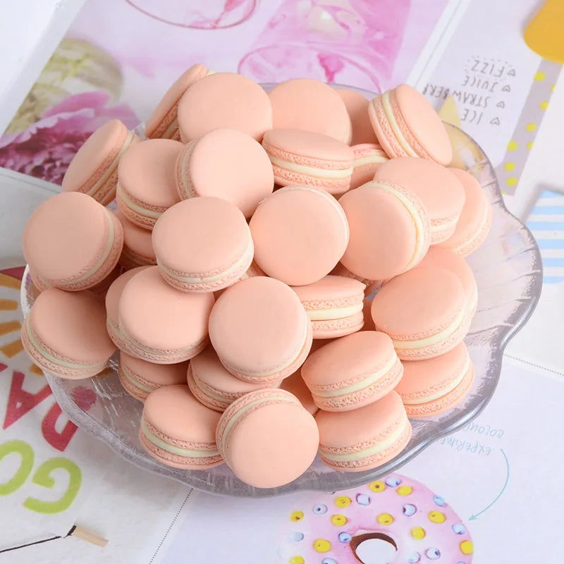 10pcs Mixed Mini Simulation Macaron Kawaii Fake Food Scrapbook Flatback Resin Cabochon Mini Play Food Craft Supplies