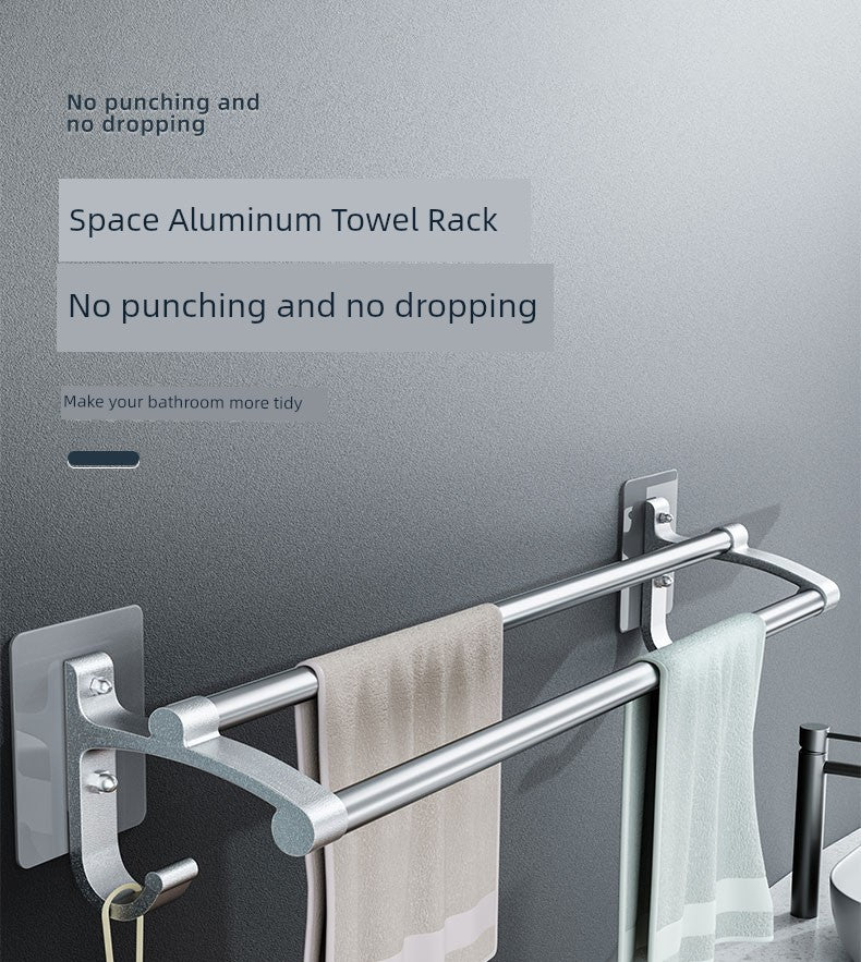 Wall-Mounted Alumimum Single Rod Toilet Towel Rack