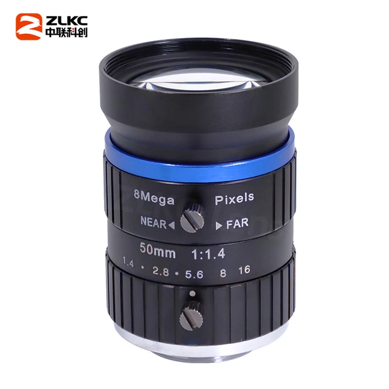 50 mm Lens C Mount Camera Lens 1 Inch 8MP F1.4 Manual Iris FA High Resolution Machine Vision for Industrial/Surveillance Camera