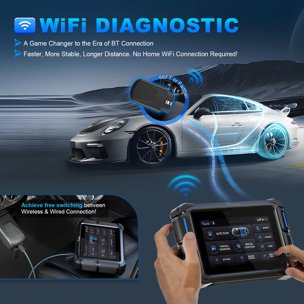 VDIAGTOOL VD70S VD70 BT Bluetooth Automotive Scanner Wireless WIFI Car Diagnostic Scan Tools ECU Coding 36+ Services CANFD DOIP