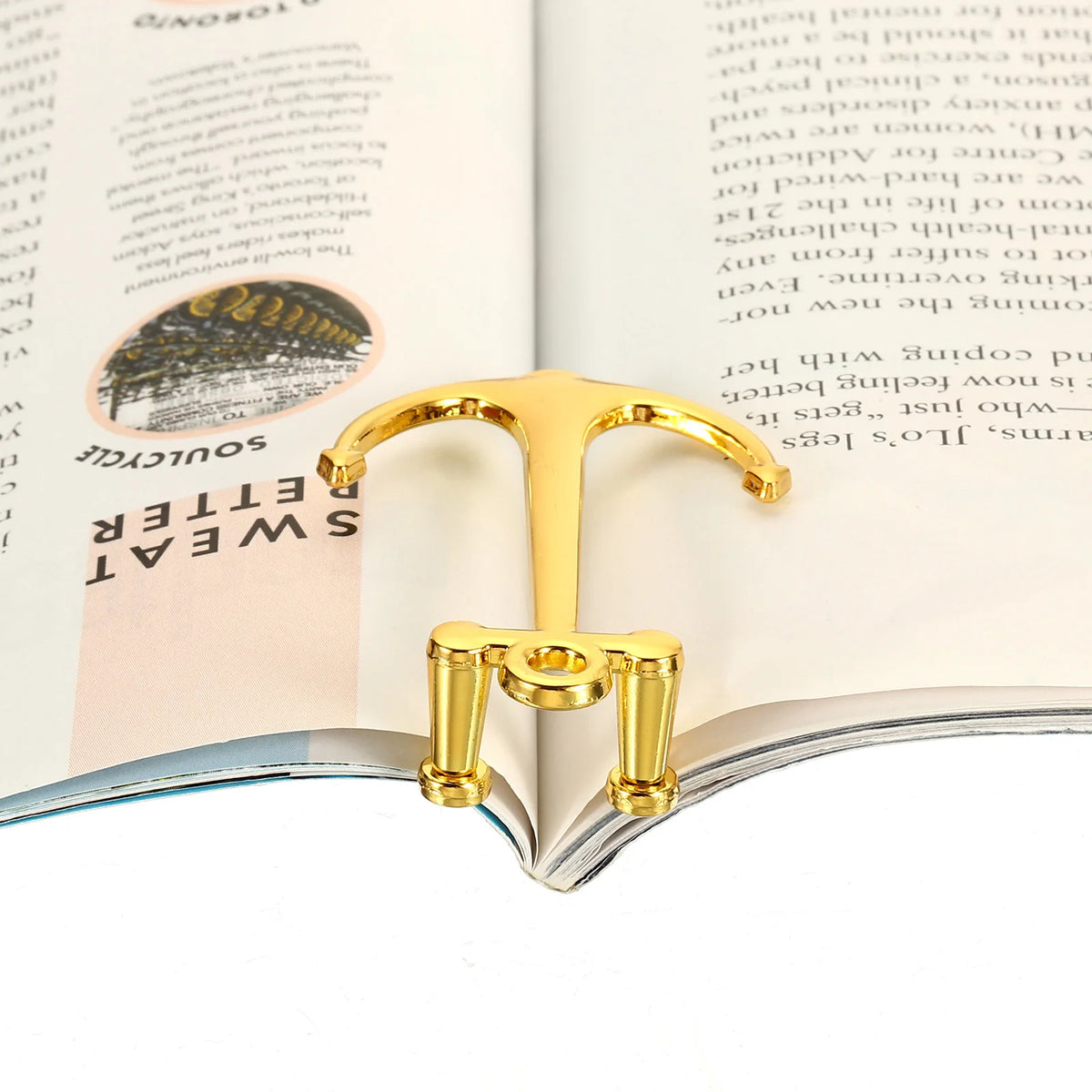 Creative Bookmark Metal Anchor Page Holder Clip Hands Free Reading Book Opener Hold Books Open Tool for Student Graduation Gifts